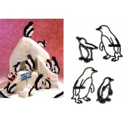 Pingvin, 4 st utstickare/embossers