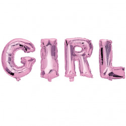 GIRL, rosa folieballonger